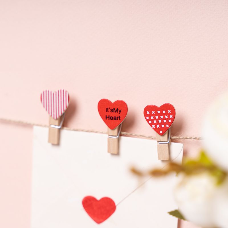 Клипсы декоративные "Сердца", With Love, 10 шт., в ассортименте