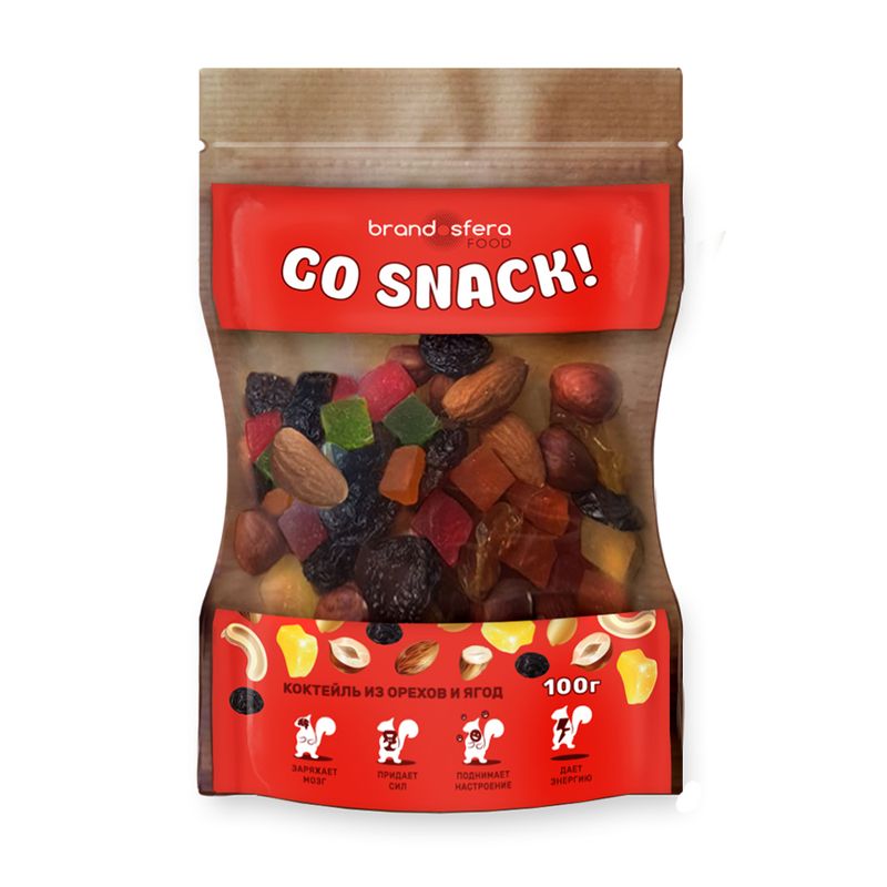 Смесь фруктово-ореховая, GO SNACK!, 100 г, в ассортименте