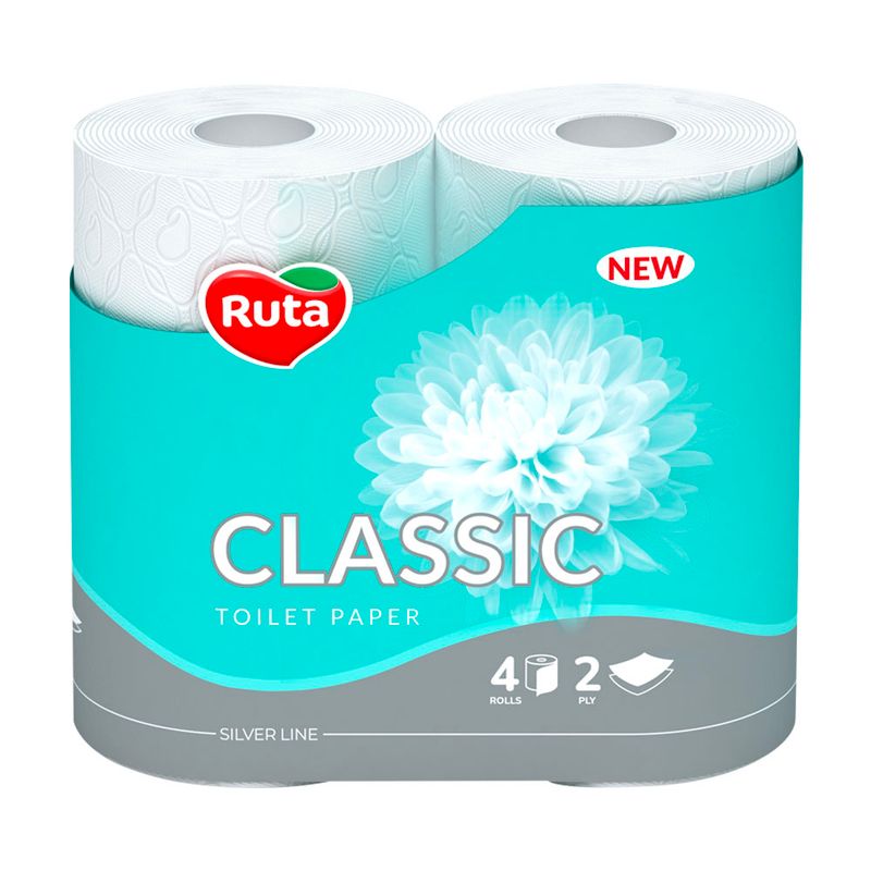 Туалетная бумага "Ruta" Classic 4 рулона, 2 слоя, белая