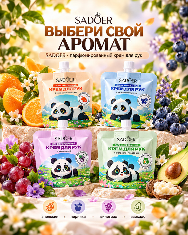 Крем-уход для рук парфюмированный, SADOER, 30 г, в ассортименте