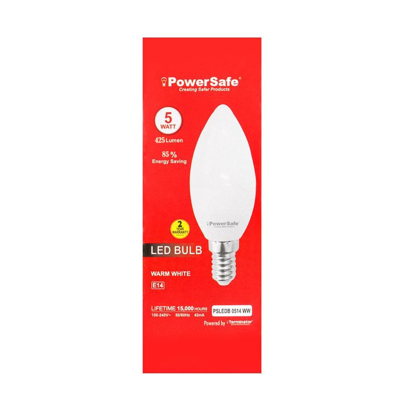 Лампа св-диод POWER SAFE 5Вт E14 теп бел