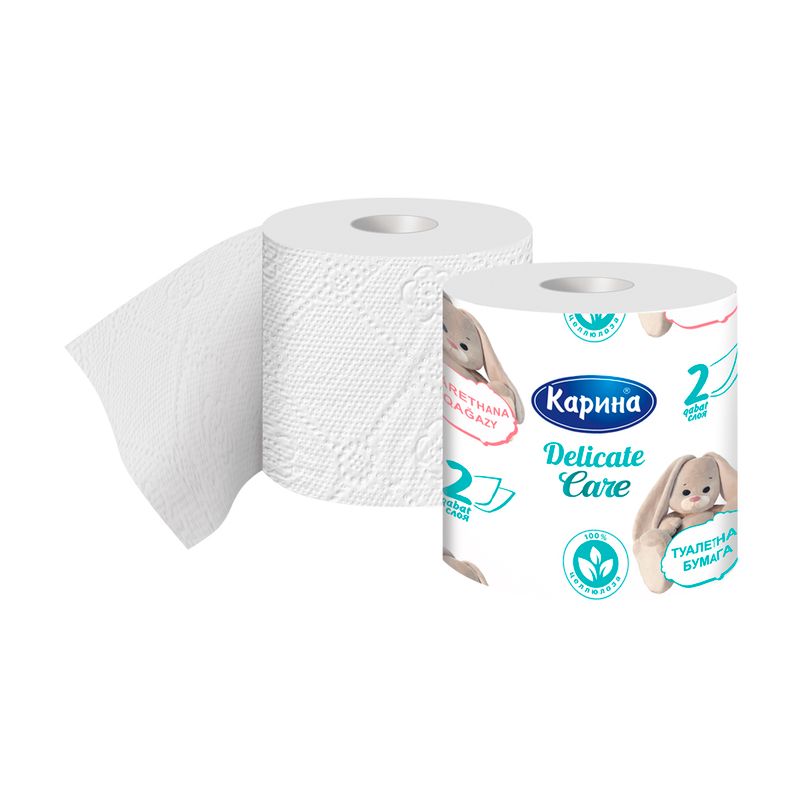 Туалетная бумага "Delicate Care", Карина, 2 слоя
