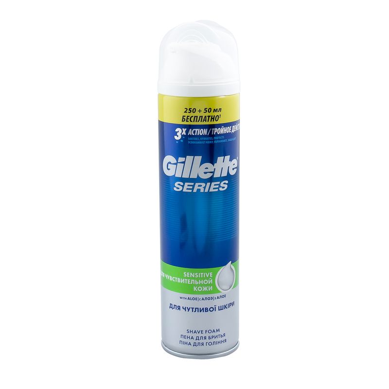 Пена для бритья, Gillette Sensitive, 250+50 мл