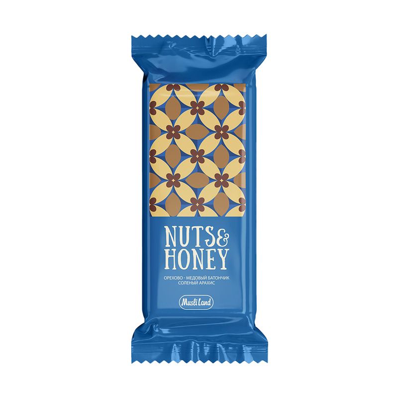 Орехово-медовый батончик «Nuts&Honey», Musliland, 45 г, в ассортименте