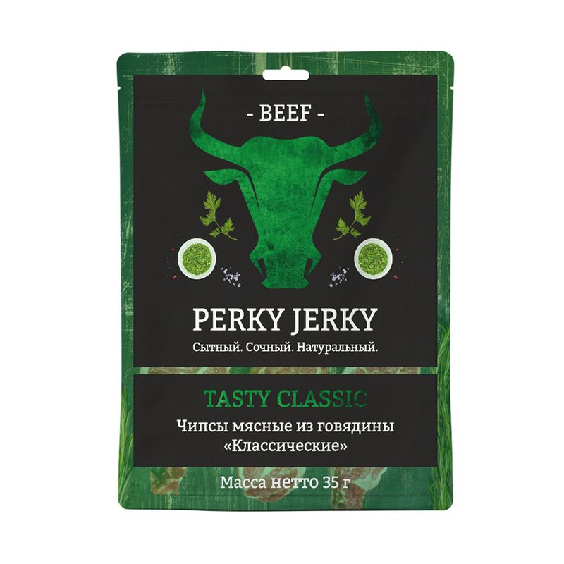 Чипсы мясные из говядины, PERKY JERKY, 35 г, в ассортименте