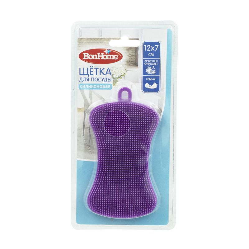 Щетка силиконовая, BonHome, 12х7 см, в ассортименте