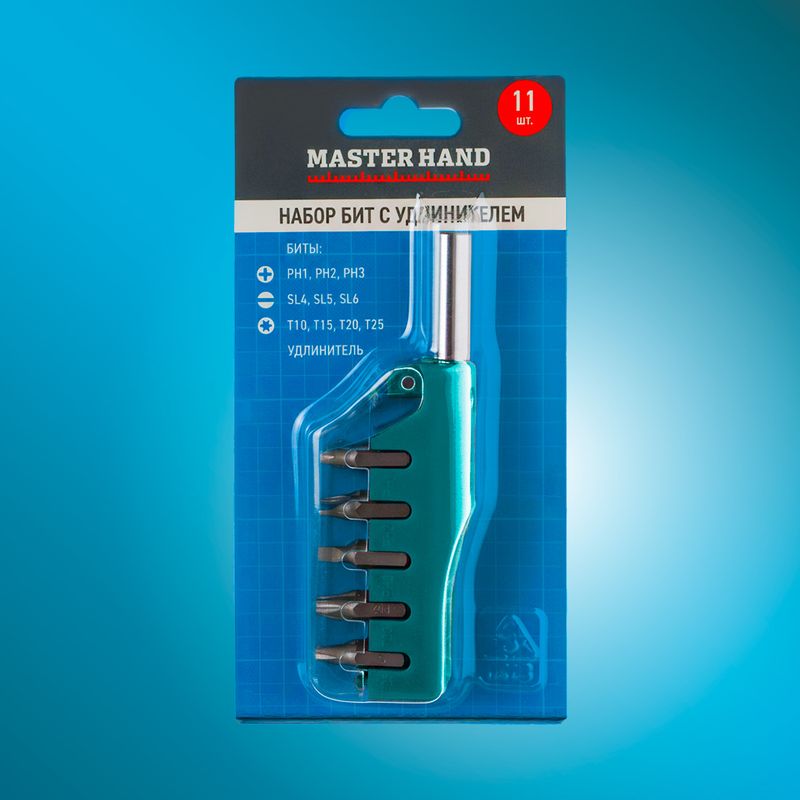 Набор бит с удлинителем, Master Hand, 11 шт., в ассортименте