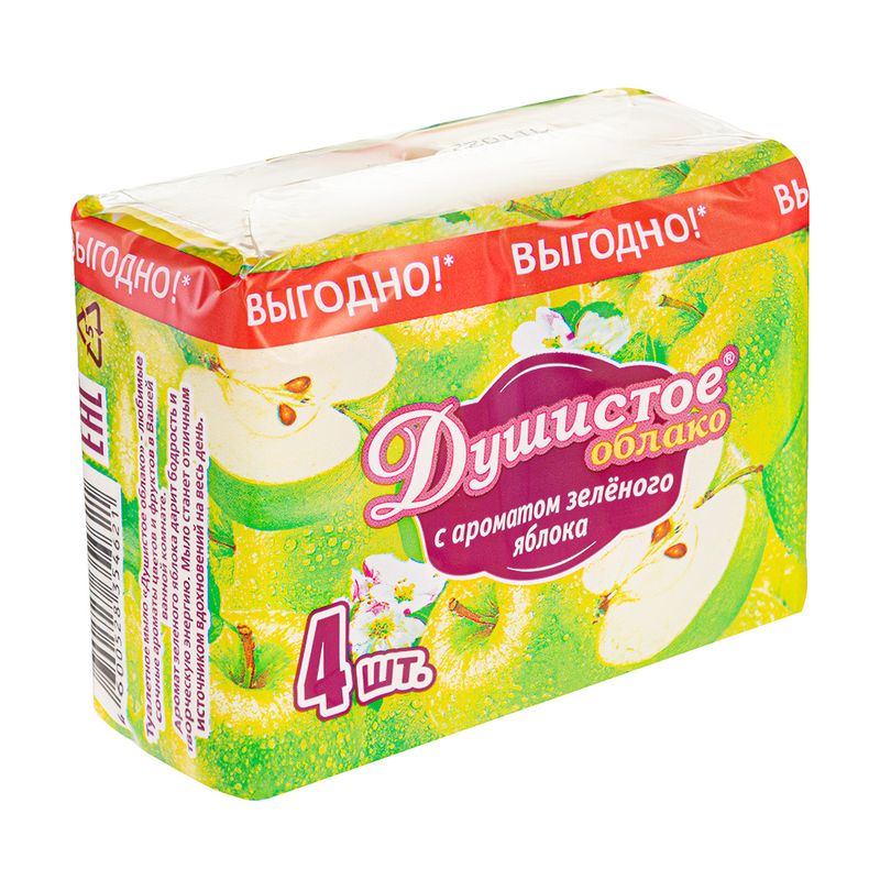 Мыло твёрдое, Душистое облако, 4х70 г, в ассортименте