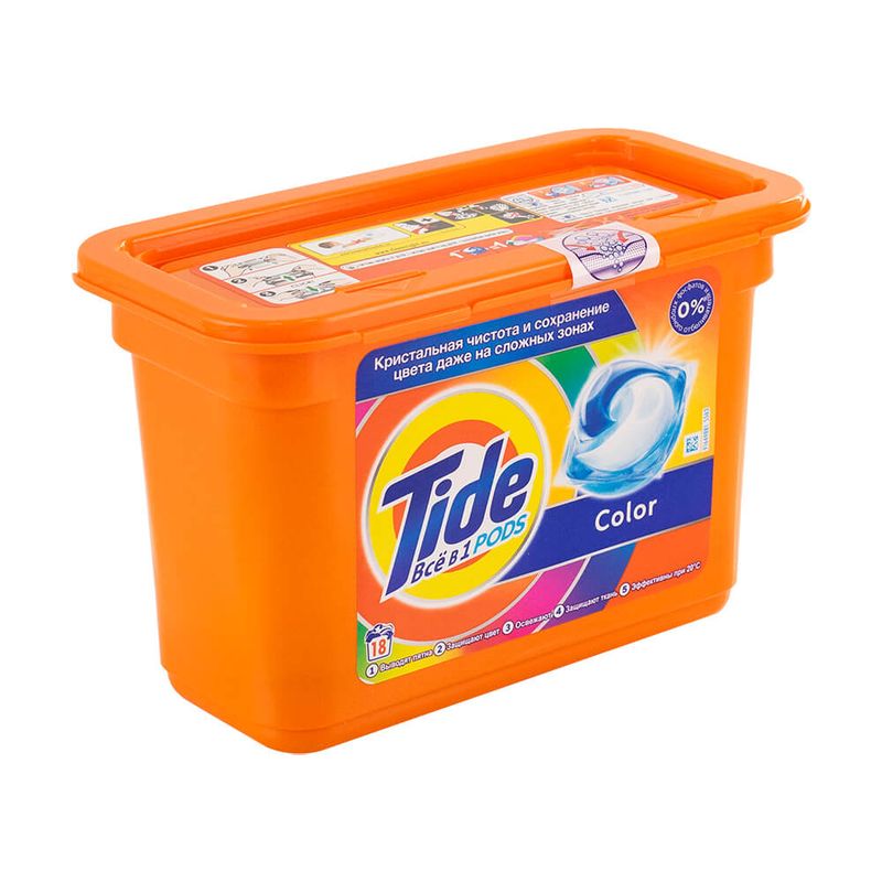 Капсулы для стирки "Color", Tide, 18 шт., 410 г