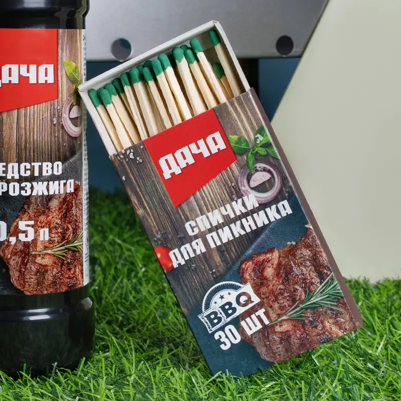 Спички для пикника "ДАЧА", 8,5 см, 30 шт.