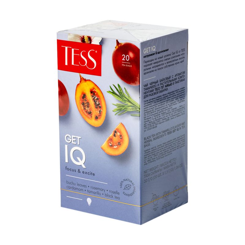 Чай чёрный "Get IQ", Tess, 20 пакетиков, 30 г
