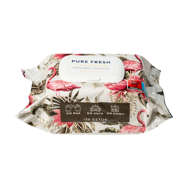 Влажные салфетки, PURE FRESH GLAMOUR, 120 шт., в ассортименте