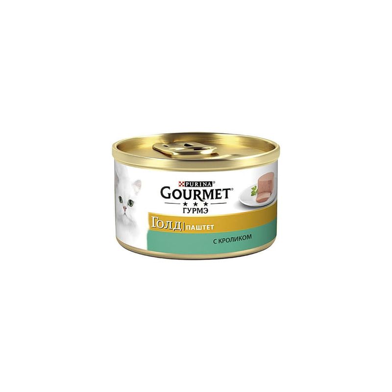 Кошачий корм "Gourmet Gold", Purina, паштет, кролик, 85 г.