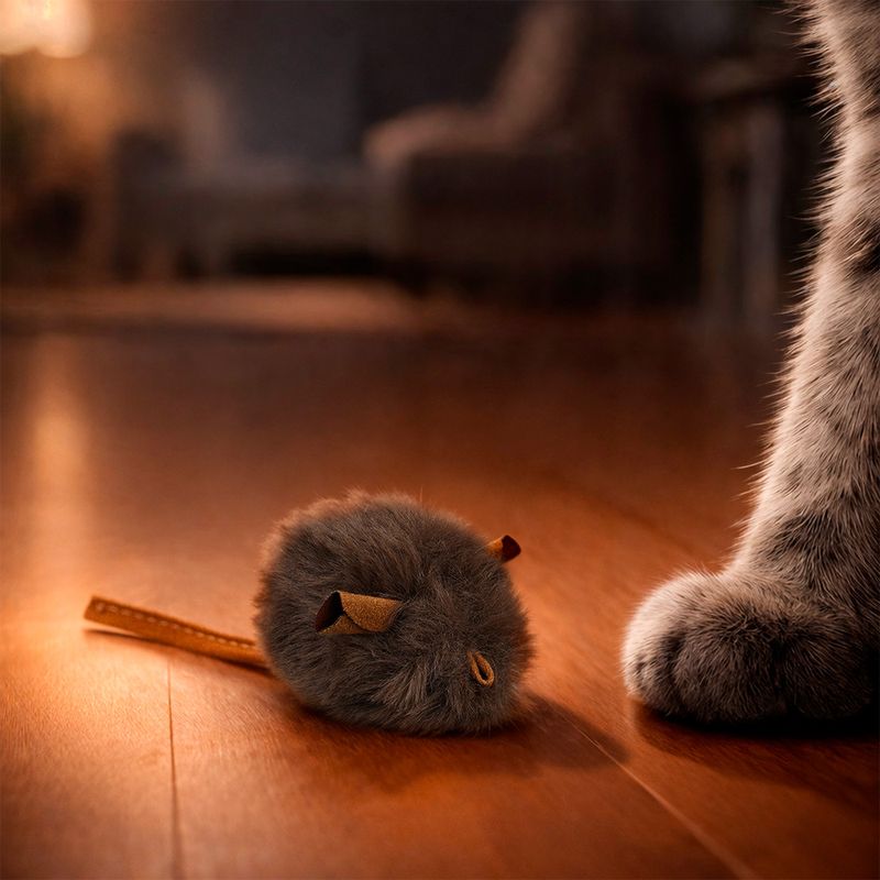 Игрушка для кошек "Мышка со звуком", Pet Club, 14х4 см, в ассортименте