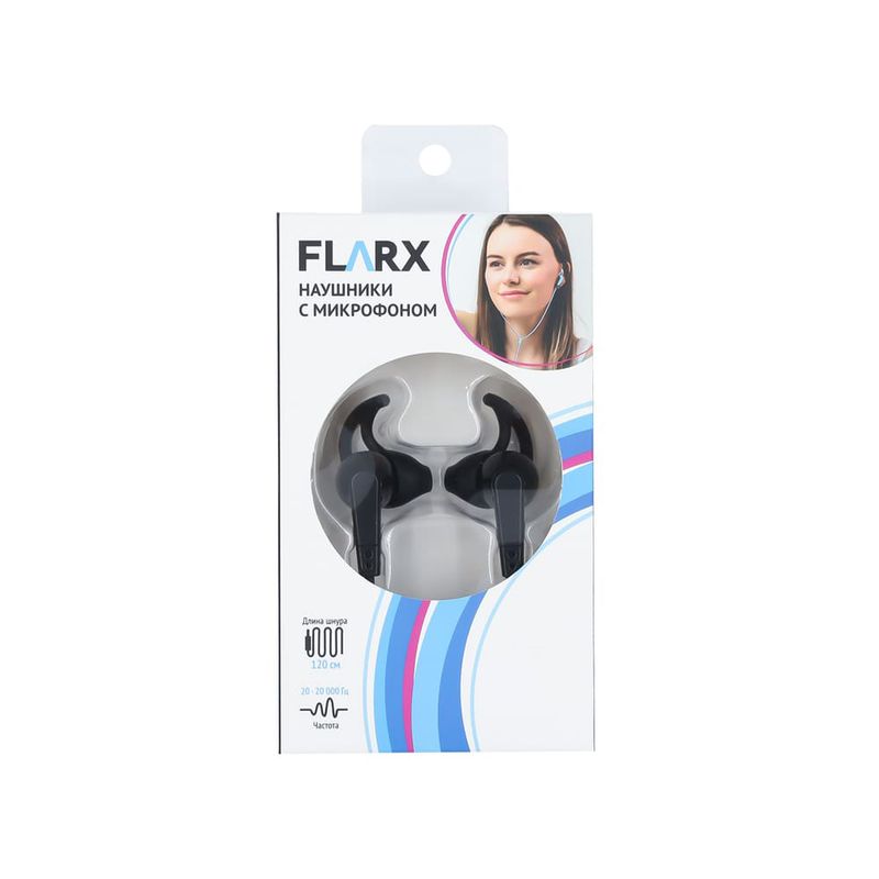 Наушники с микрофоном, Flarx, 120 см, в ассортименте