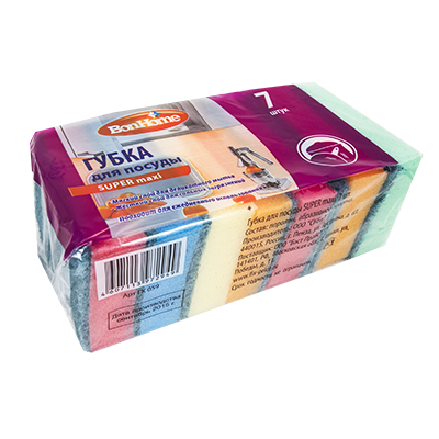 Губки для мытья посуды "SUPER maxi", 7 шт