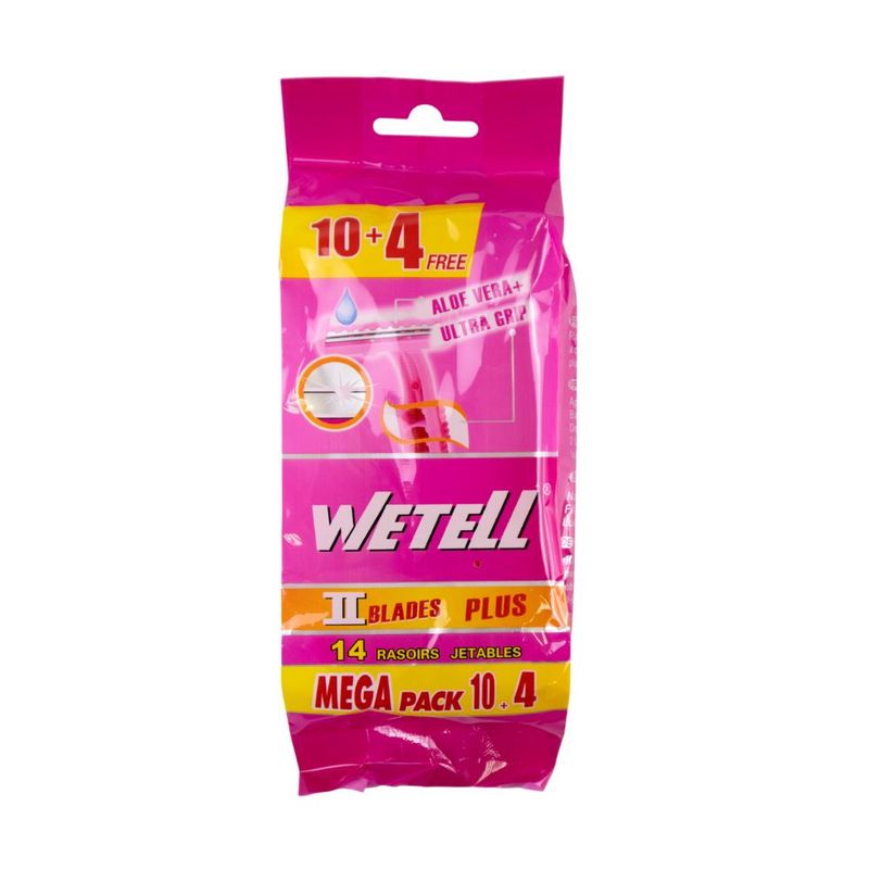 Бритвы Wetell Pink 2 лезвия 10+4шт