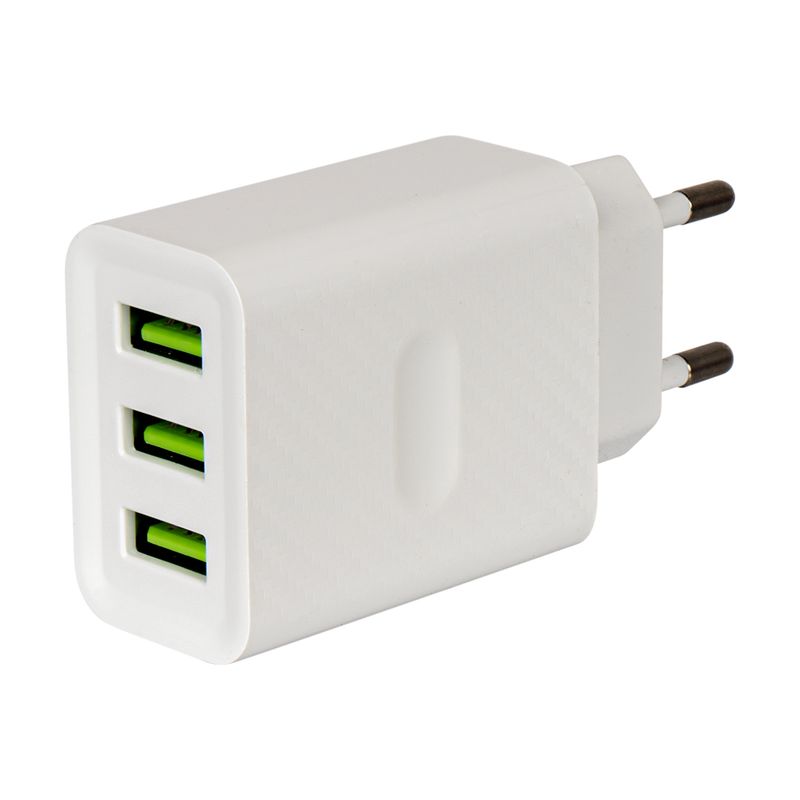 Сетевое зарядное устройство на 3 USB, FLARX, в ассортименте