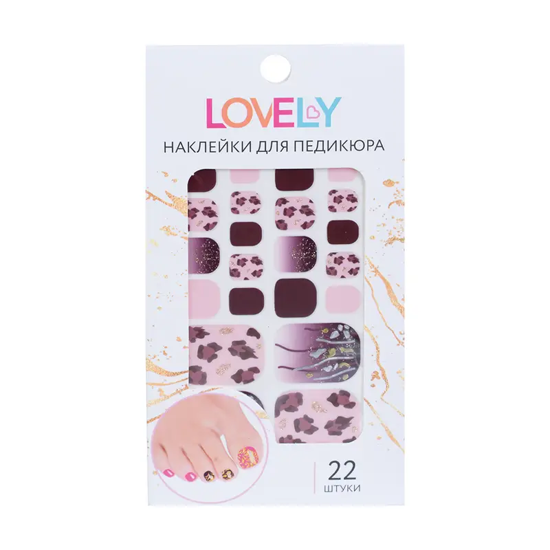 Наклейки для педикюра, Lovely, 22 шт., в ассортименте