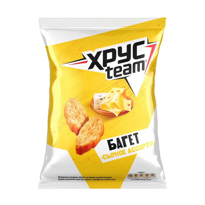 Сухарики, ХрусTeam, багет, 50 г, в ассортименте