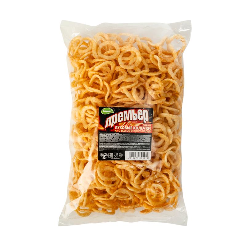 Снеки луковые колечки Премьер со вкусом острого перца, 150 г