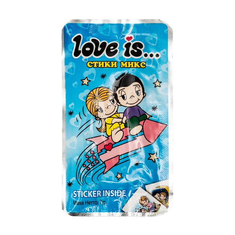 Жевательные конфеты Love is + наклейка, 7 г