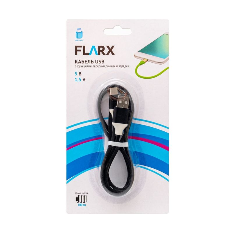 Кабель USB, FLARX, 100 см, в ассортименте