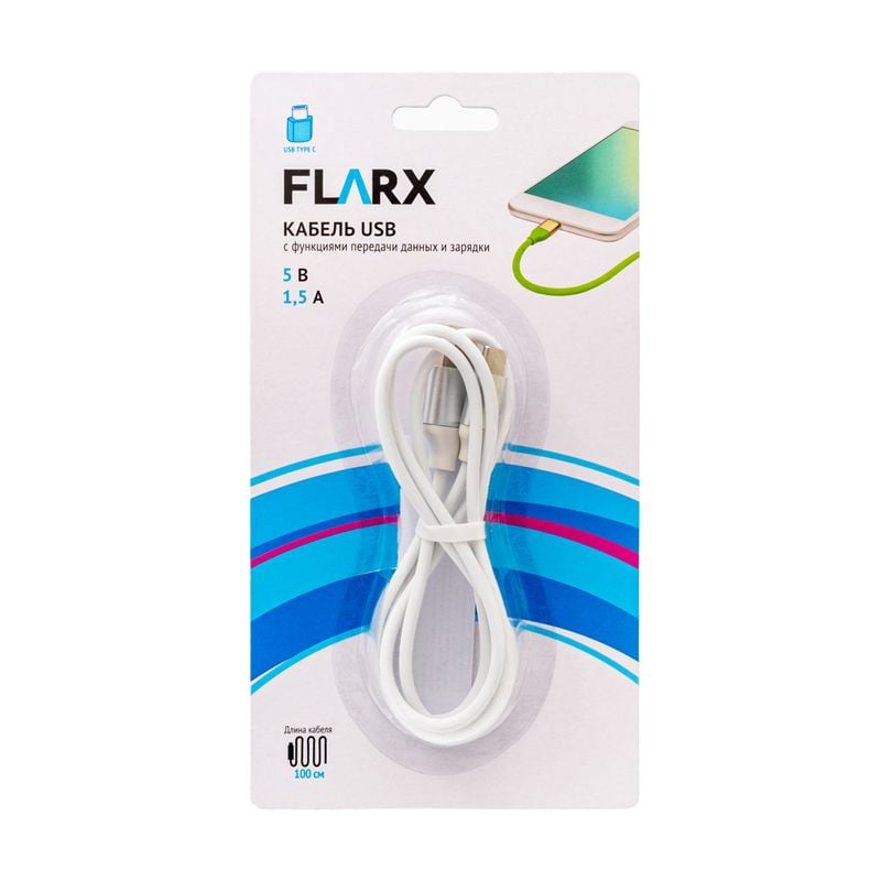 Кабель USB, FLARX, 100 см, в ассортименте
