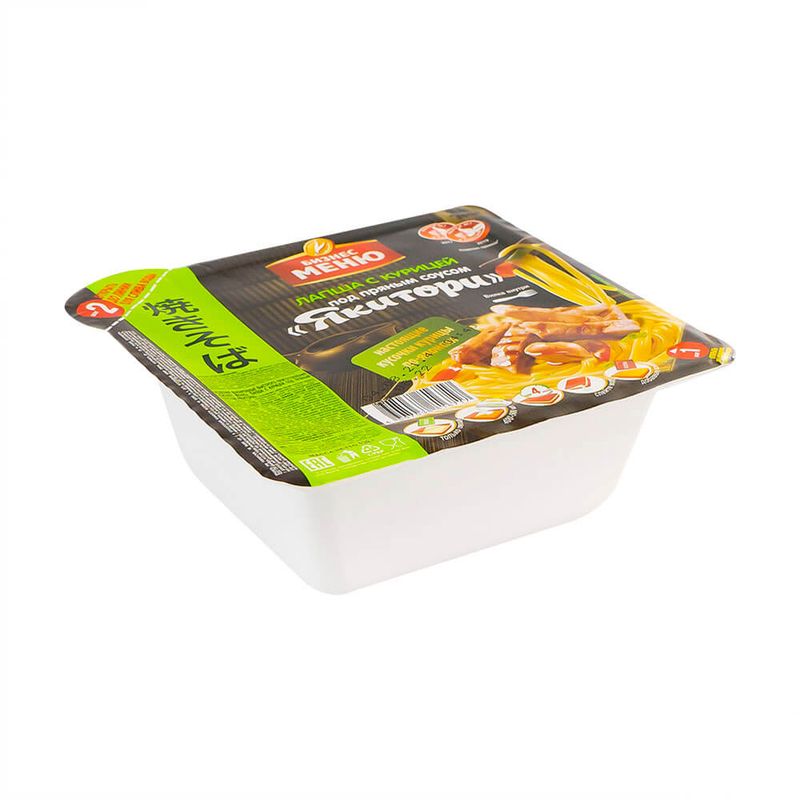 Лапша быстрого приготовления "Бизнес меню", с курицей под пряным соусом, 130 г