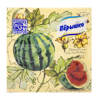 Салфетки "Перышко" трехслойные, 33х33см, 20 шт