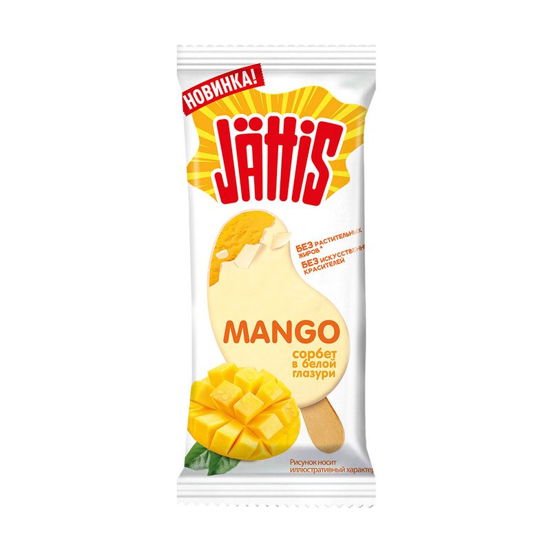 Сорбет в белой глазури "MANGO", Jättis, 70 г