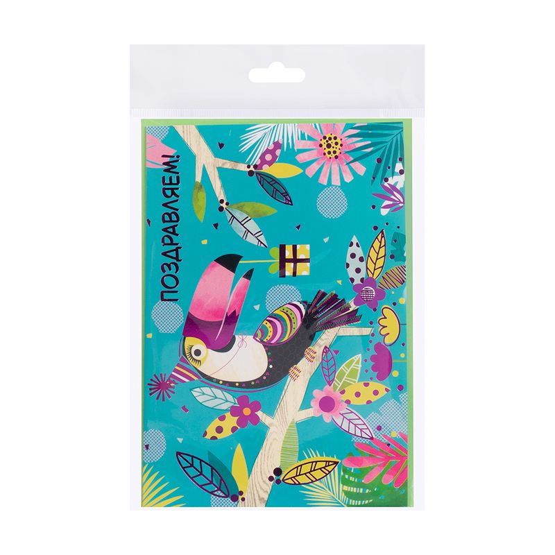 Открытка 3D "Афисьён" с конвертом, Party, в ассортименте