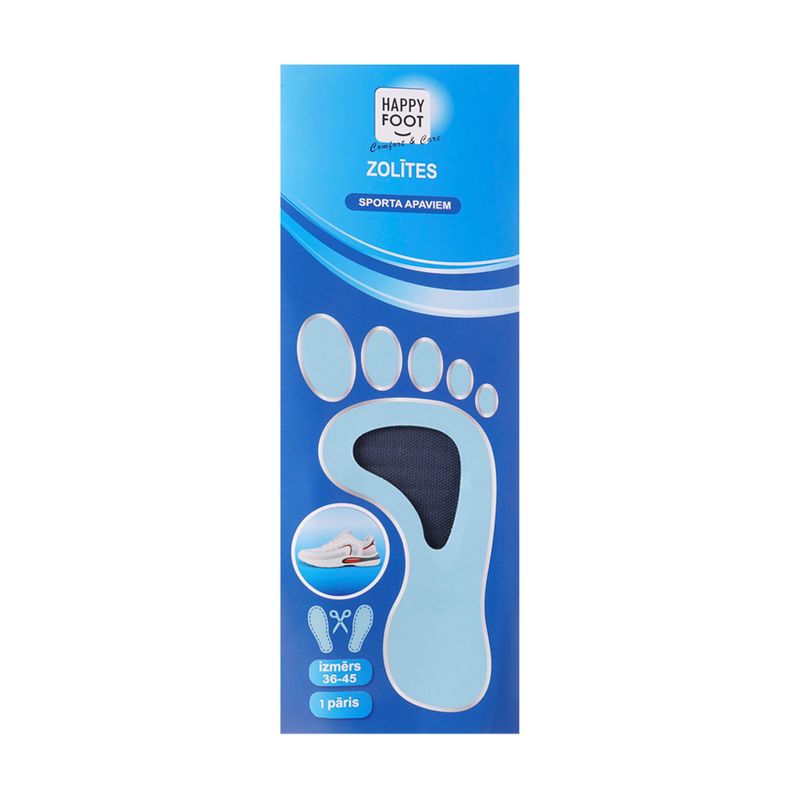 Стельки для спортивной обуви, Happy Foot, 1 пара, в ассортименте