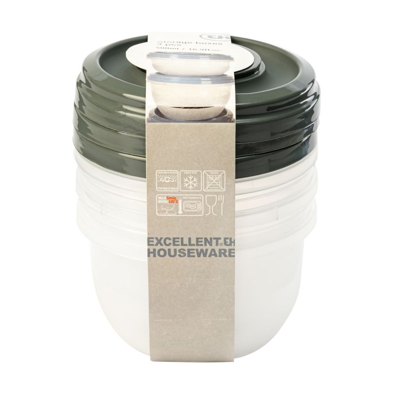 Pārtikas uzglabāš.trauki 500ml, 3gab