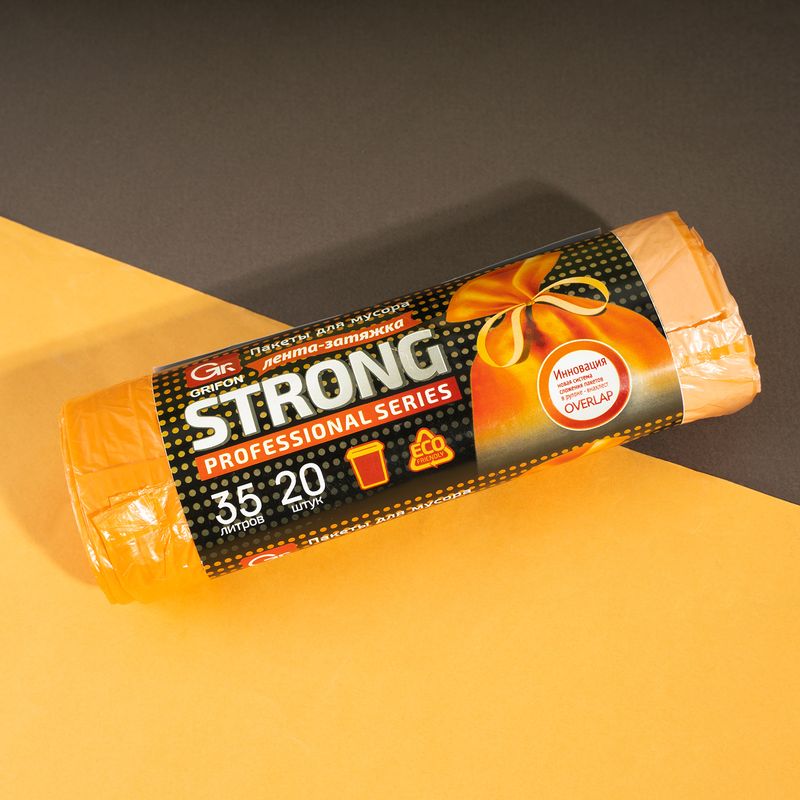 Мешки для мусора с завязками "Strong", Grifon, 35 л, 20 шт.