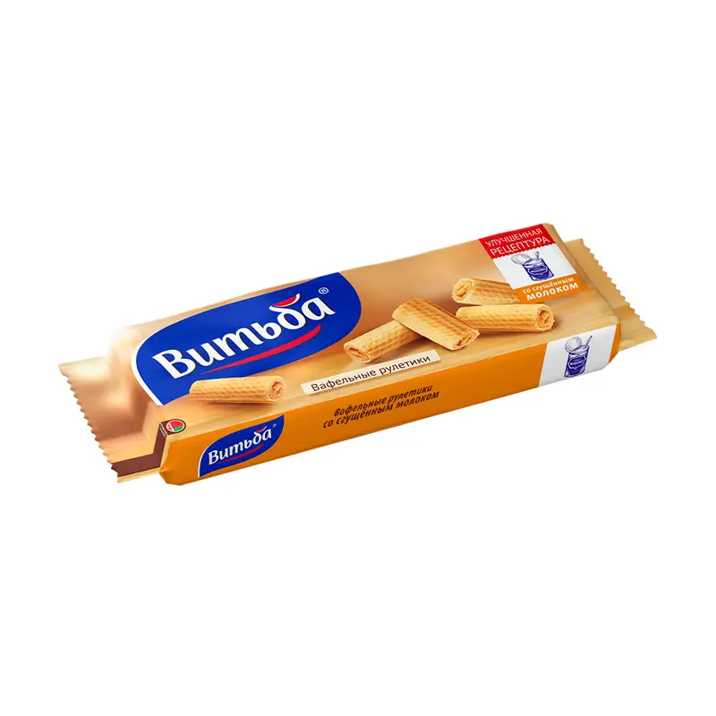 Вафельные рулетики, Витьба, со сгущённым молоком, 80 г