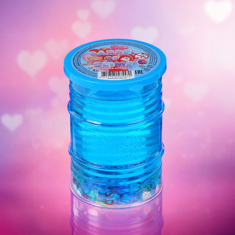 Бочка слайма "Сердечки" 240 мл, в ассортименте