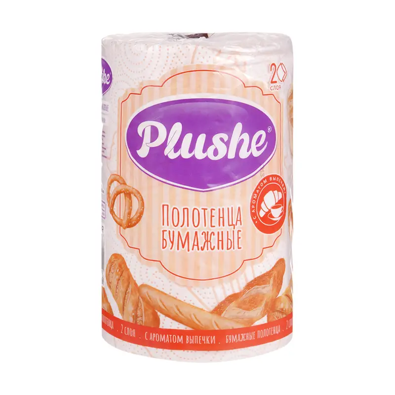 Полотенца бумажные, Plushe, 2 слоя, 1 рулон