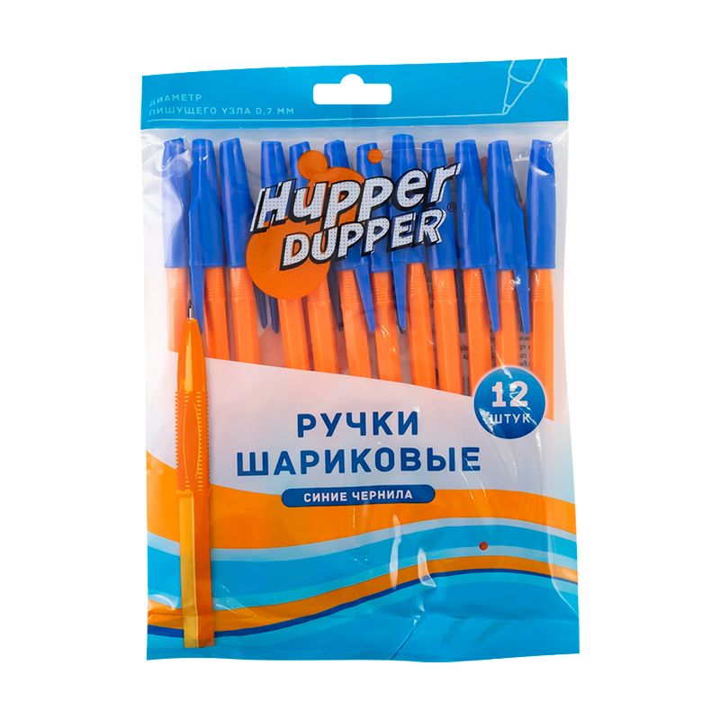 Набор шариковых ручек, Hupper Dupper, 12 шт., в ассортименте