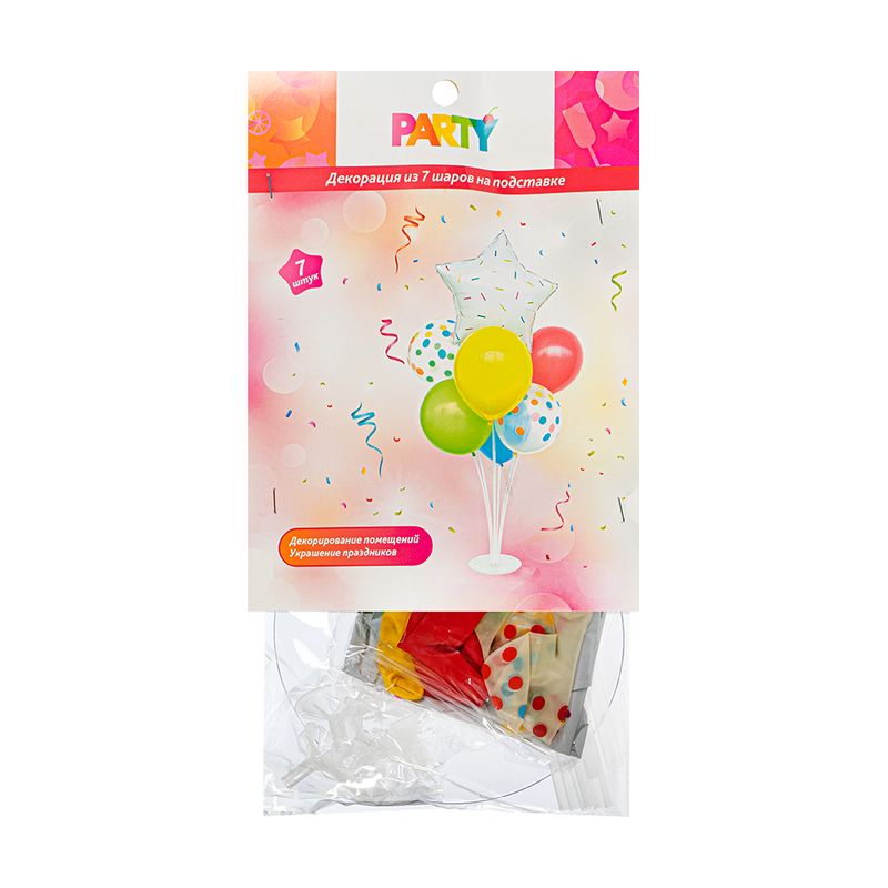 Декорация из 7 шаров на подставке, Party, в ассортименте