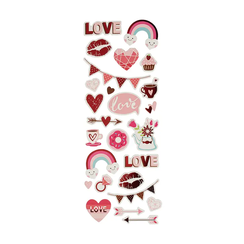 Наклейка "Люблю", With Love, 25х10 см, в ассортименте