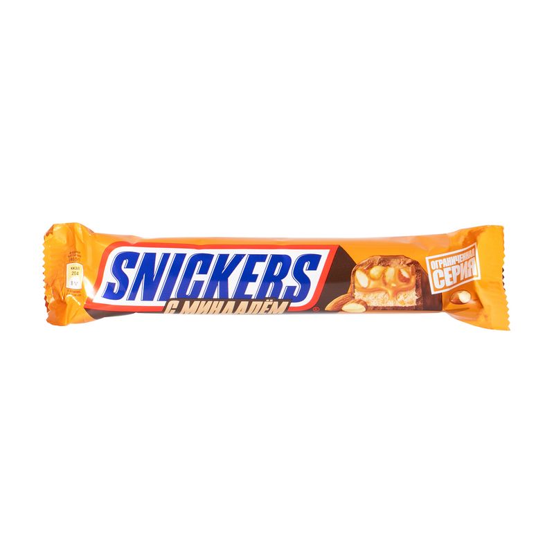 Шок. бат. Snickers миндаль 81г