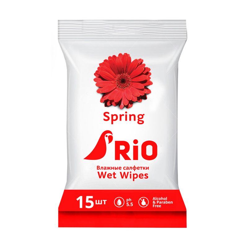Влажные салфетки, Rio, 15 шт., в ассортименте