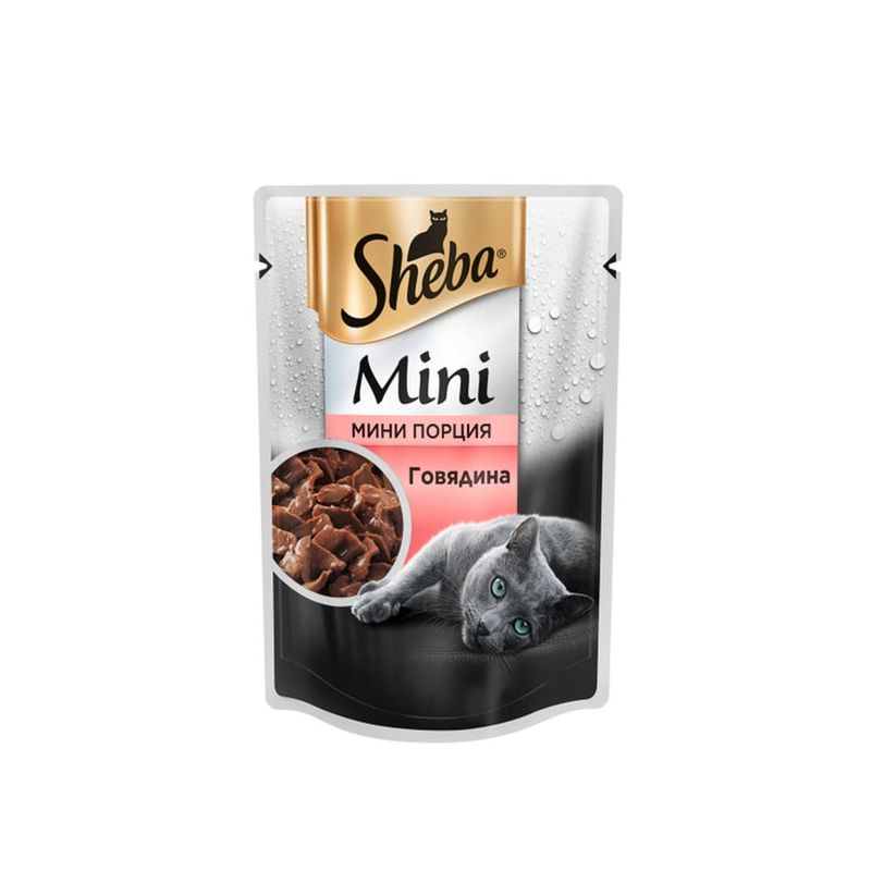 Влажный корм для кошек, Sheba mini, 50г, говядина
