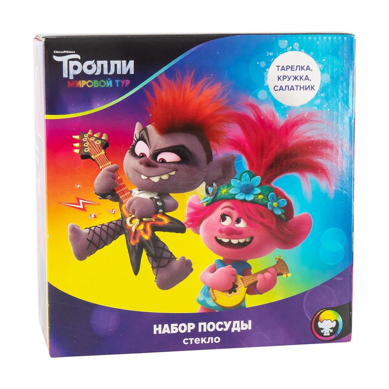 Набор посуды "Тролли 2", 3 предмета, в ассортименте