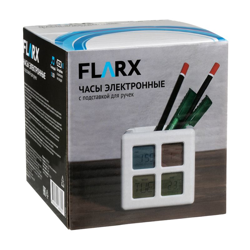 Часы электронные с подставкой для ручек, FLARX