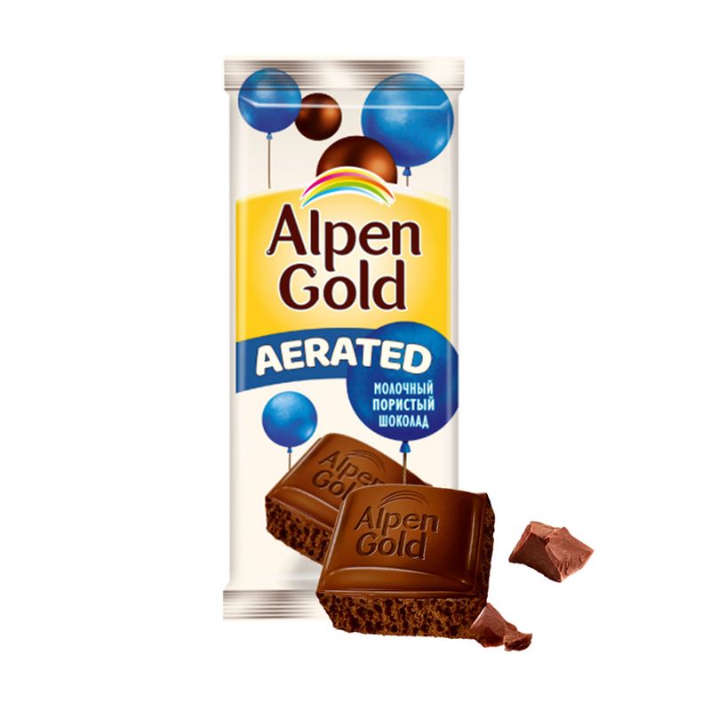 Шоколад пористый, Alpen Gold, 80 г, в ассортименте