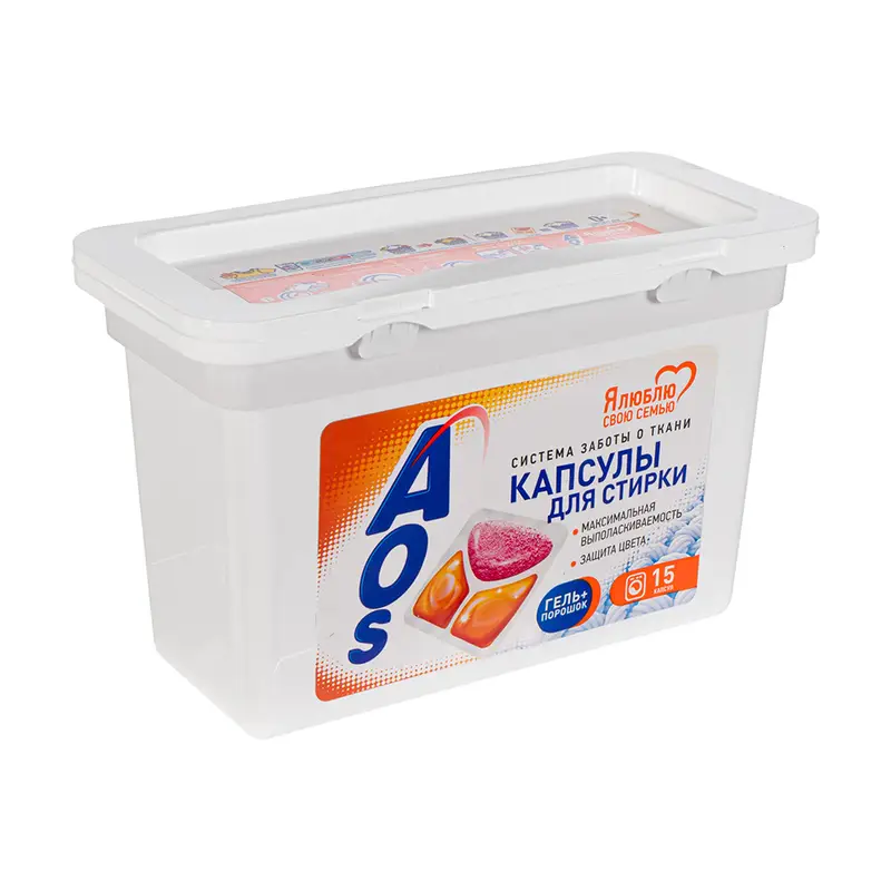 Капсулы для стирки, AOS, 15 шт.