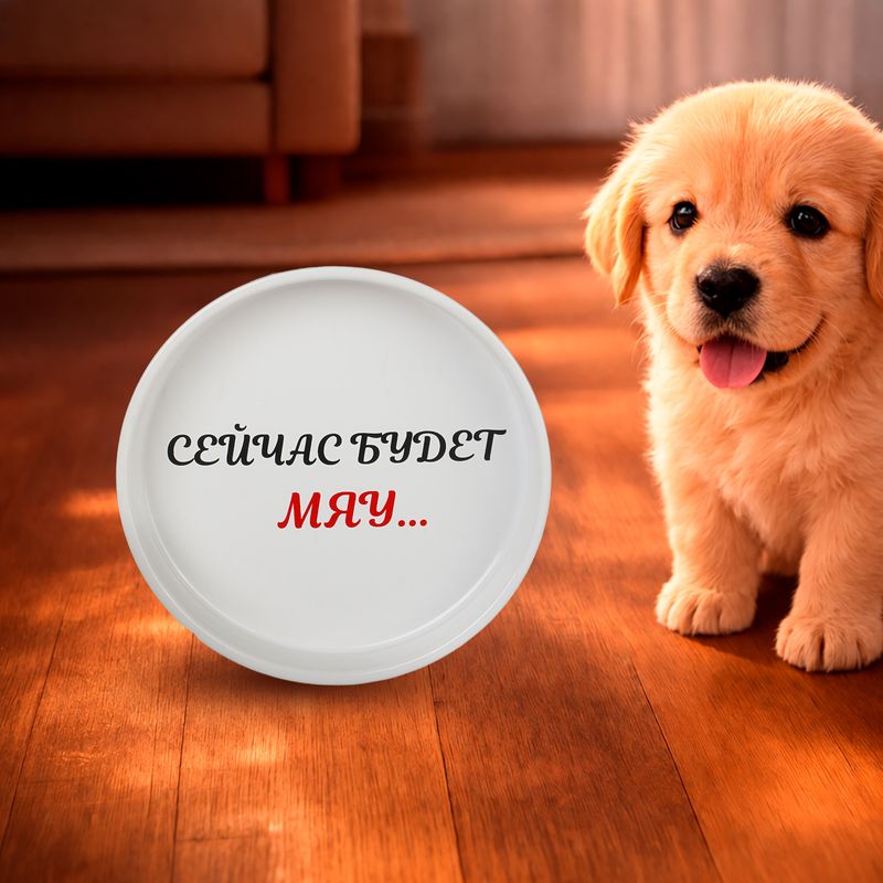 Миска керамическая плоская, Pet Club, 15х2,7 см, в ассортименте