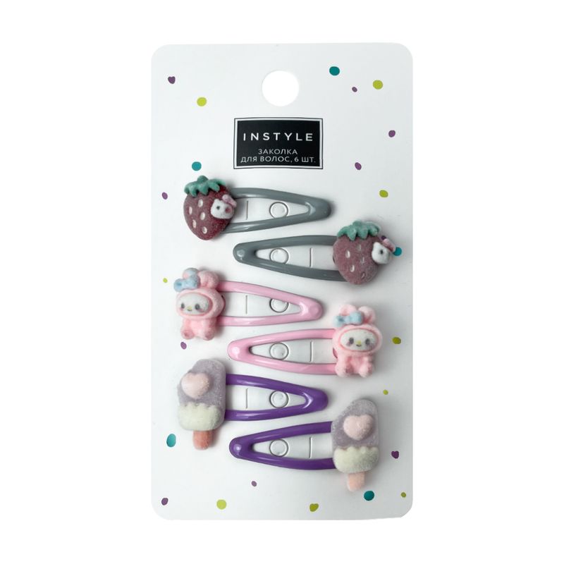 Заколка для волос, INSTYLE, 6 шт., в ассортименте